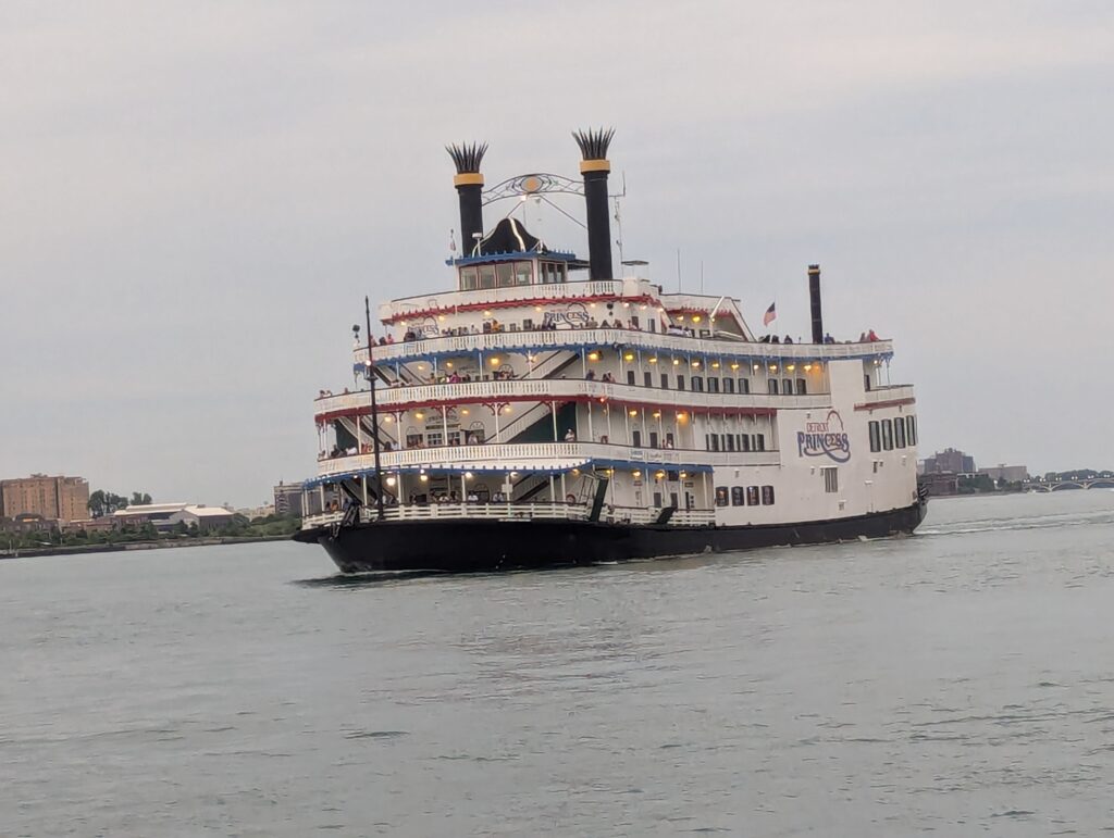 A photo of the Detroit Princess river boat on the Detroit River.