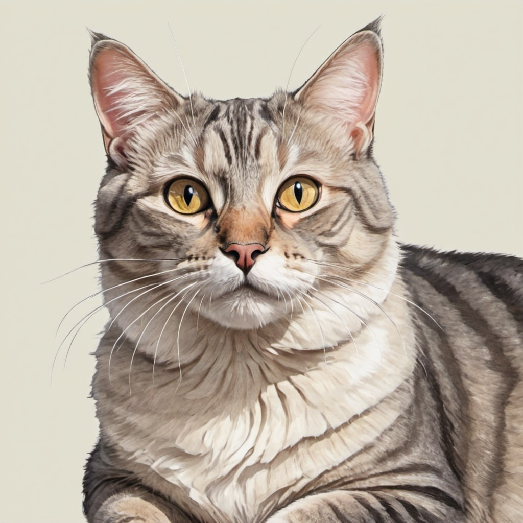 An illustrated image of a senior cat