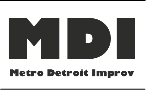 The company logo for Metro Detroit Improv - large, black, bold letters state "MDI" and the acronym is spelled out below.